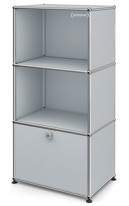 USM Haller Highboard M for Kids with 1 Drop-down Door, USM matte silver