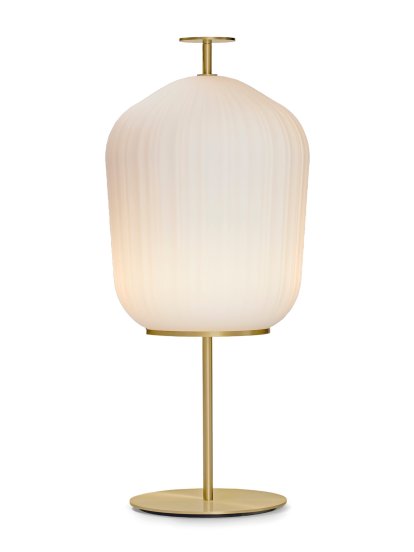Plissée Floor Lamp, Brass