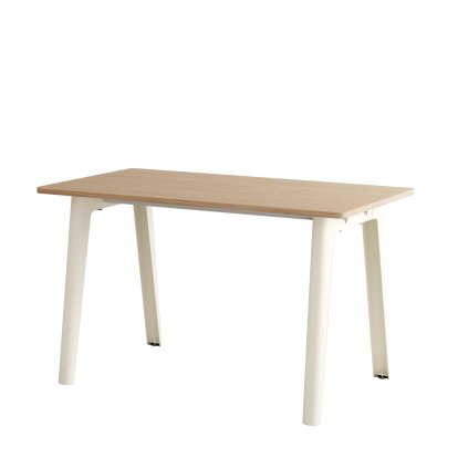 New Modern Desk, Metal/wood, 130 x 70 cm, Without storage module, Cream white
