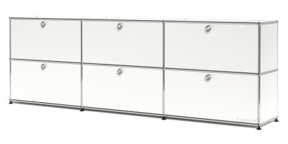 USM Haller Sideboard XL, Customisable, Pure white RAL 9010, With 3 drop-down doors, With 3 drop-down doors