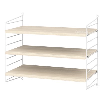 String System Shelf S, 30 cm, White, Ash veneer