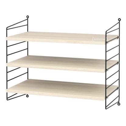String System Shelf S, 30 cm, Black, Ash veneer