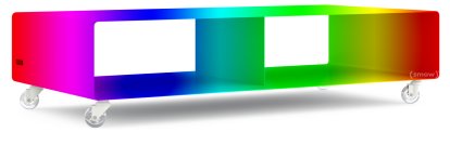 TV Lowboard R 200, Bicoloured, RAL Classic Bicolour, Transparent castors