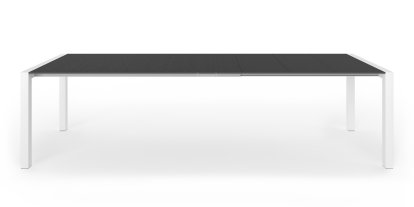 Sushi Dining Table, Laminate black, L 177-288 x W 90 cm, Aluminium with white lacquer