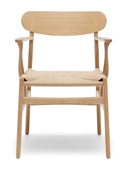 CH26 Dining Chair, White oiled oak, Natural