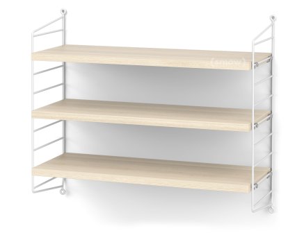 String System Shelf S, 20 cm, White, Ash veneer