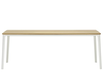Plate Dining Table, 200 x 90 cm, Natural oak solid, oiled, White