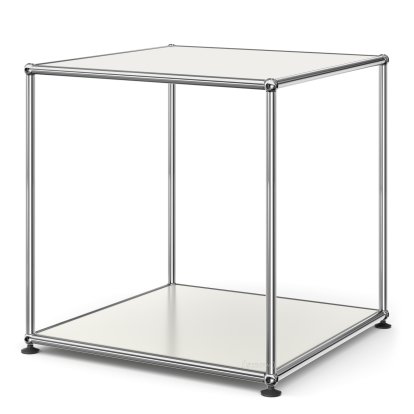 USM Haller Side Table 50 High, Both panels metal, Pure white RAL 9010