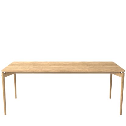 PUREdinner Table, 190 x 85 cm, White oiled oak, Without extension plates