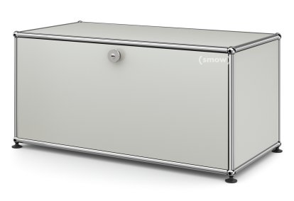 USM Haller Lowboard M, with 1 Drop-down Door, Light grey RAL 7035