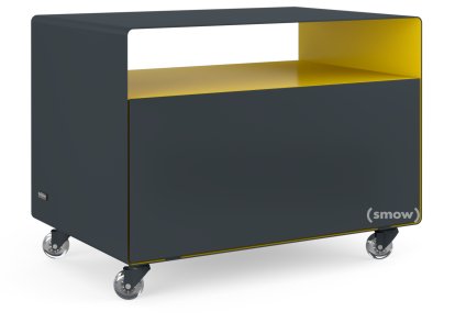 Trolley R 107, Bicoloured, Anthracite grey (RAL 7016) - Traffic yellow (RAL 1023), Transparent castors