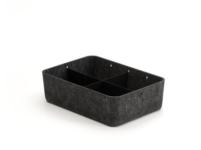 USM Inos Box, W 22,3 x H 9,5 cm, Anthracite , Partition 3