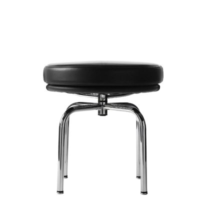 8 Tabouret tournant, Chrome-plated, Leather Scozia, Graphite black