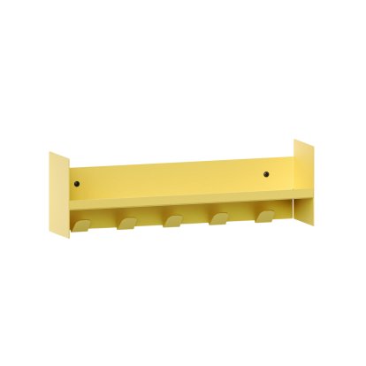 Pli Wall Shelf Slim, 45 cm, Naples yellow, With hooks