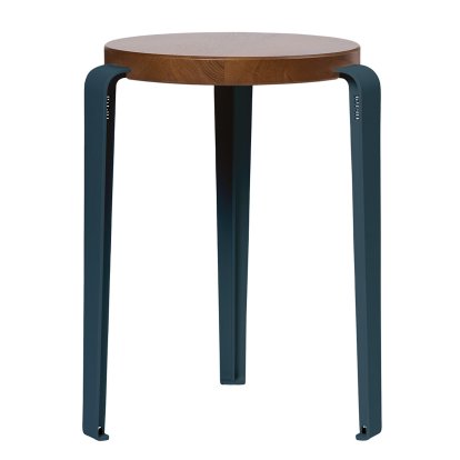 Lou Stool, Solid Wood, Tinted oak, Midnight blue