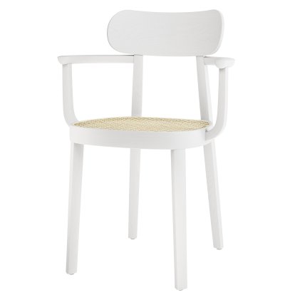 118 F Chair, White varnished beech / natural