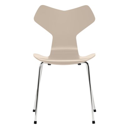 Grand Prix 3130 Chair, Lacquer, Light beige, Chrome