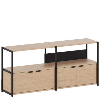 Unit Sideboard Wood, 1 x double doors, Oak / Graphite Black