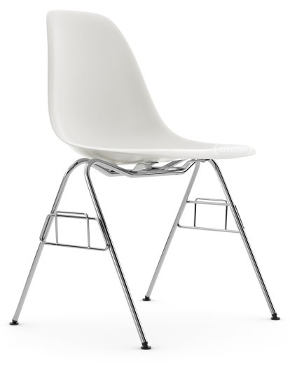 Eames Plastic Side Chair RE DSS / DSS-N, White non-RE, Without upholstery, Without upholstery, Without linking element (DSS-N)