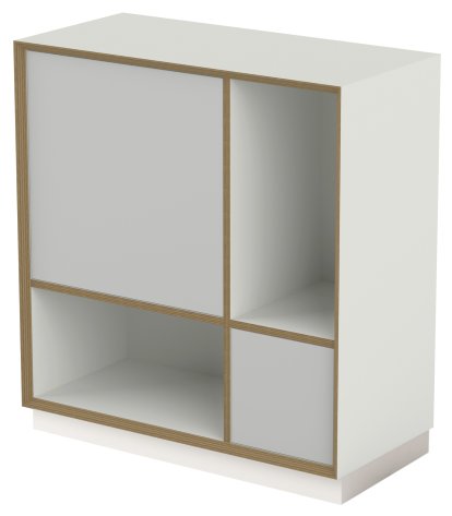 Vertiko Ply Shelf, Version 2, Pure white, With base