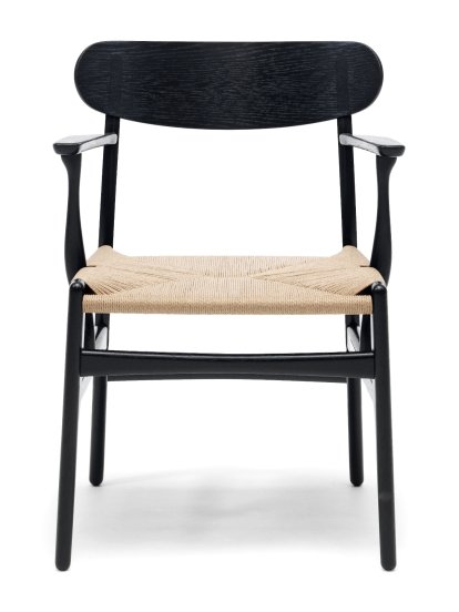CH26 Dining Chair, Black lacquered oak, Natural