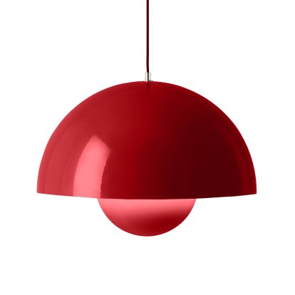 Flowerpot VP2 pendant light, Vermilion red