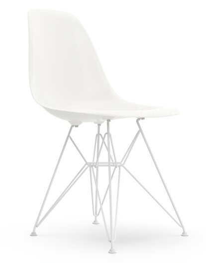 Eames Plastic Side Chair RE DSR, White non-RE, Without upholstery, Without upholstery, Standard version - 43 cm, Coated white