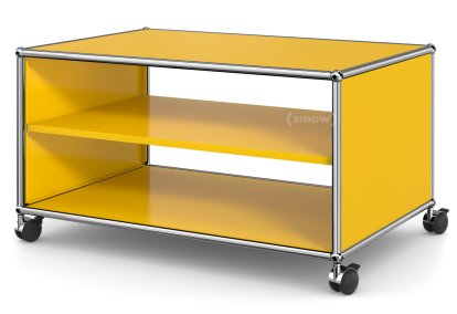 USM Haller TV Lowboard with Castors, Without drop-down door, without rear panel, Golden yellow RAL 1004