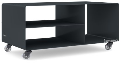 HiFi Lowboard R 104, Anthrazite grey (RAL 7016), Transparent castors