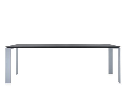Four Table, L 223 x W 79 cm, Soft Touch black, Lacquered Aluminium
