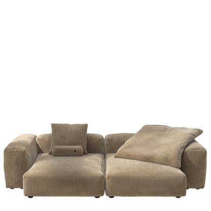 Vetsak Sofa Set 2, XL, Cord velours - Sand, With cushions