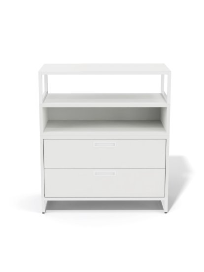 M1 Sideboard, Version 2 (H 90 x W 80 cm) - 2 drawers, White