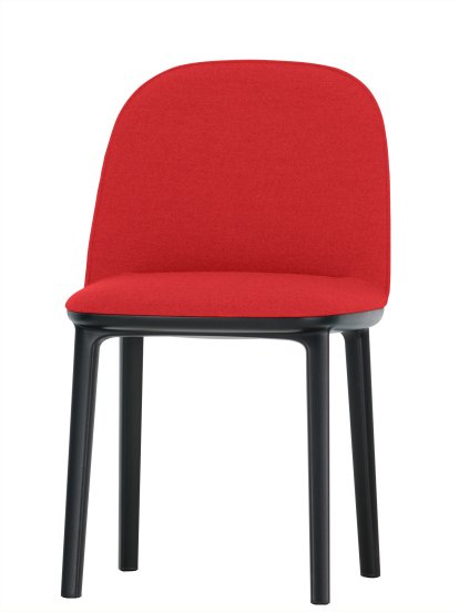 Softshell Side Chair, Poppy red, Glides for carpets