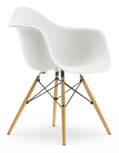 Eames Plastic Armchair RE DAW, White non-RE, Without upholstery, Without upholstery, Standard version - 43 cm, Ash honey tone