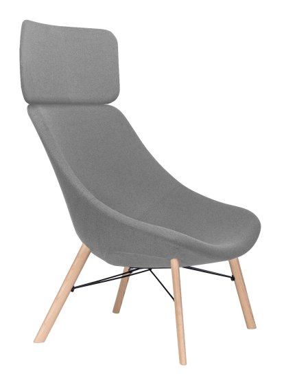 Auki Lounge Chair, Hallingdal 130 - light grey, With headrest