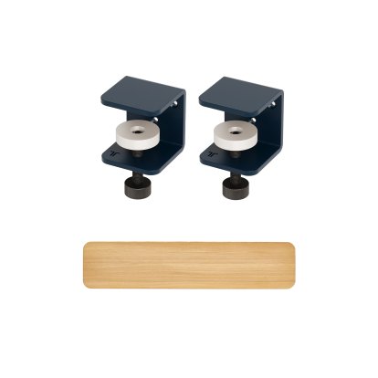 Tiptoe Wall Shelf, Solid Oak, Wall shelf 90 cm, Mineral blue