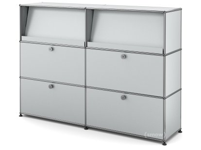 USM Haller Highboard L with Angled Shelves, USM matte silver