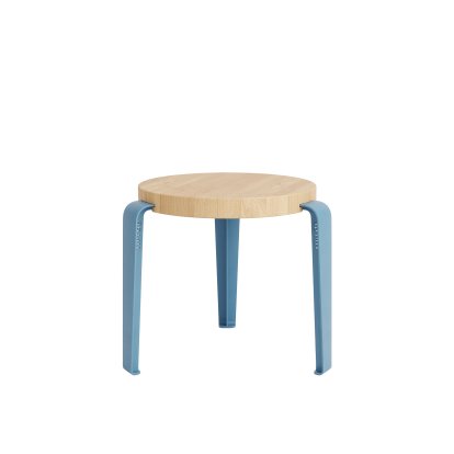 Mini Lou Children's Stool, Solid oak, Whale Blue