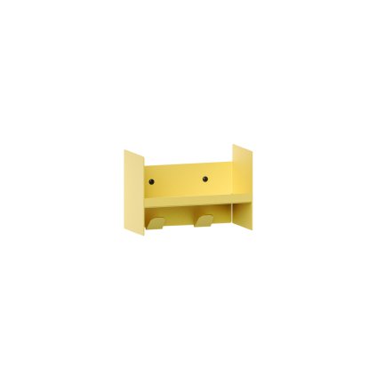 Pli Wall Shelf Slim, 20 cm, Naples yellow, With hooks