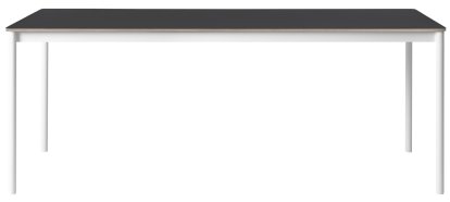 Base Table, L 190 x W 85 cm, Black linoleum with plywood edge, White