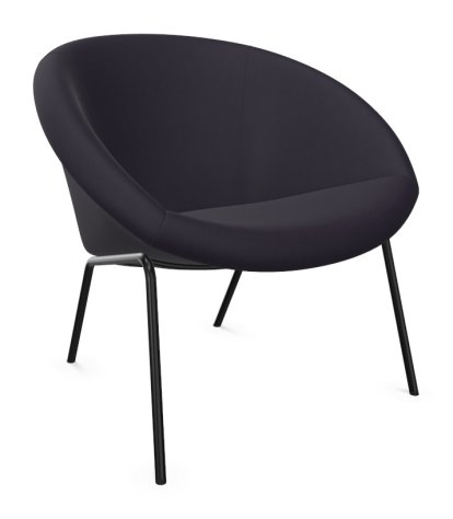 369 Chair, Fabric Harald aubergine, Matt black powder-coated