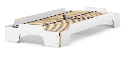 Stacking Bed Comfort, CPL white, Solid wood frame