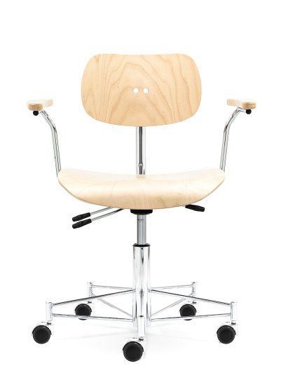 SBG 197 R Swivel Chair, Without upholstery, Natural beech, Natural, With armrests