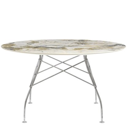 Glossy Table, Round Ø128 cm, chrome, Symphonie 