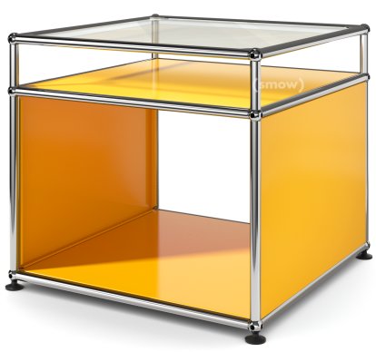 USM Haller Side Table with Extension, Golden yellow RAL 1004