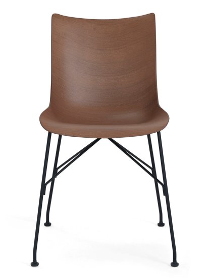 P/Wood Chair, Dark beech, Lacquered black