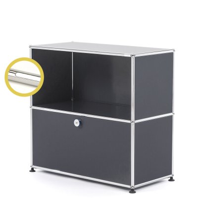 USM Haller E Sideboard M with Compartment Lighting, Anthracite RAL 7016, Cool white