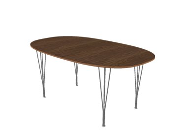 Superellipse Table, 170 x 100 cm, Walnut with veneer edge