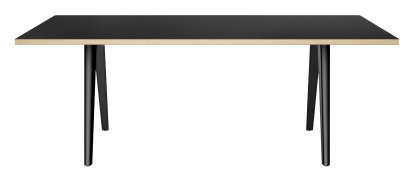 1500, HPL Board black with oak edge, Black