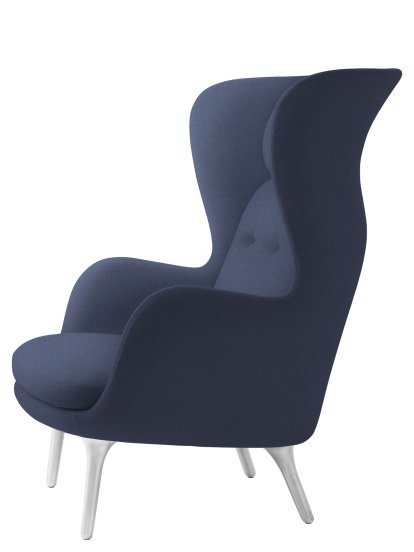 Ro Lounge Chair, Christianshavn 1153 - Blue Uni, Without footstool